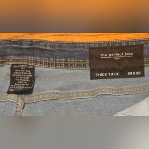 The Perfect Jean Mens 34x30 (36x29) Blue Thick Thicc Straight Leg Jean Stretch
